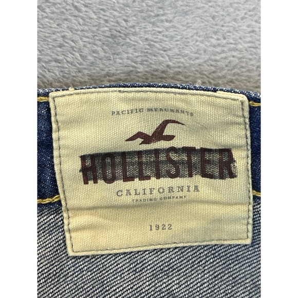 Hollister Jeans Mens 38x32*** Blue Denim Boomer Low Rise Slim Bootcut Button Fly - Picture 9 of 12